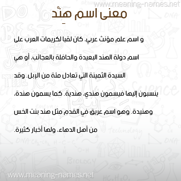صورة اسم هِنْد Hend معاني الأسماء على صورة