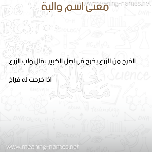 معاني الأسماء على صورة صورة اسم والبة OALBH