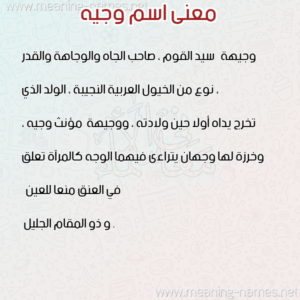 معاني الأسماء على صورة صورة اسم وجيه Wagih